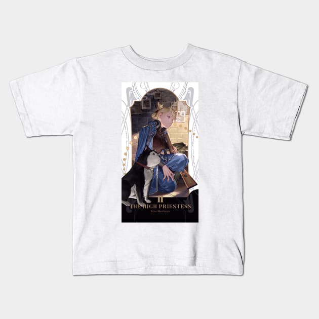 FMAB Card: II The High Priestess Kids T-Shirt by Comrade Jammy